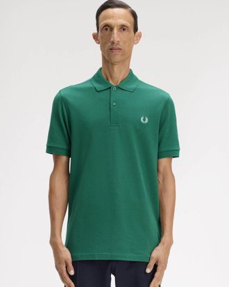 Fred Perry Mens Plain Signature Polo Shirt in Dark Green Cotton - Size X-Large