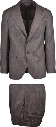 The Gigi Fitted Jacket Suit - Heren - Business pakken - Bruin - L - Wol - Kostuums