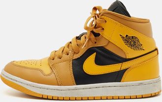 Air Jordan s Multicolor Leather Jordan 1 Mid Chutney Taxi Sneakers
