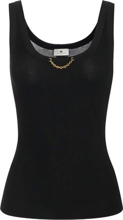Elisabetta Franchi Canotta con dettaglio a catena - Nero