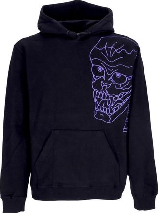 Iuter Skull Lichtgewicht Hoodie Zwart/Paars - Heren - Hoodies - Zwart - S - Katoen - Hoodies & sweatvesten
