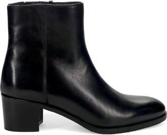 Calpierre Enkellaarsjes met Hak - Dames - Laarzen met Hak - Zwart - 36 1/2 EU - Leer - Schoenen