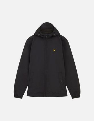 Lyle & Scott Mens Lyle & Scott Branded Jet Black Hooded Short Lightweight Jacket - Size: 40/Regular