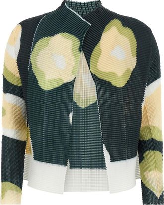 Issey Miyake Black Verve Pleats Top Cardigan