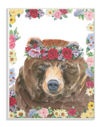 Stupell Industries Flower Friends Bear By Emily Adams