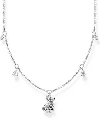Thomas Sabo Ketting Poolvos met witte stenen zilver - Dames - Kettingen - Grijs - ONE Size - Accessoires