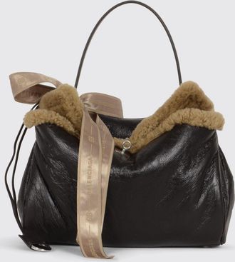 Balenciaga Borsa Rodeo in pelle e shearling con fiocco logato