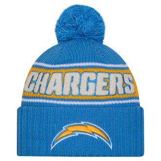 New Era Mens NFL 2024 Sideline Cuffed Knit Hat with Pom