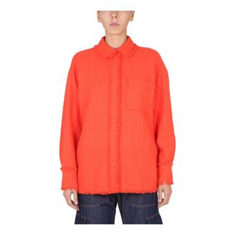Msgm Shirts, female, Orange, Size: S Camicia/ Shirt