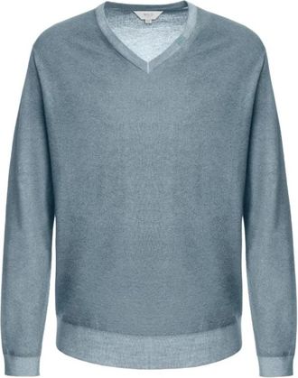Malo Scollo V Rasato - Heren - V-hals truien - Blauw - L - Kasjmier - Truien & Vesten
