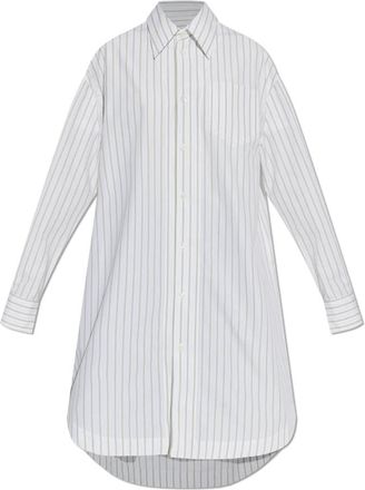 Ami Jurk in overhemdstijl - Dames - Shirt Kleedjes - Wit - XS - Katoen - Kleedjes