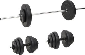 vidaXL Juego De Barras Y Mancuernas Con Discos 60 Kg Vidaxl