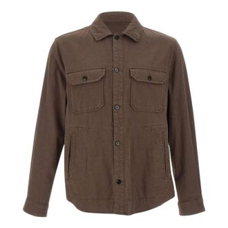 Woolrich Linen Blend Safari Overshirt - male - Woolrich - Casual Shirts - Brown - 2XL - Shirts