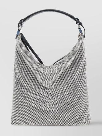 Benedetta Bruzziches calf leather rhinestone-embellished draped shoulder bag
