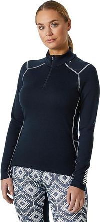 Helly Hansen Lifa Merino Midweight 1/2 Zip Womens Clothing Navy 2 : LG, Wool