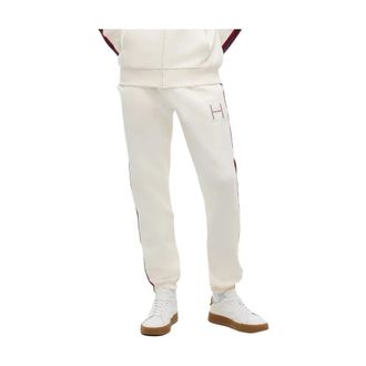 Tommy Hilfiger H-Logo Patch Sweatpant - Heren - Broeken - Wit - Maat: M Katoen
