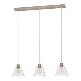 Eglo L&aacute;mpara Techo 3 Focos Cristal Y Oro Rosado