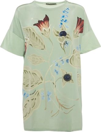 Gucci T-shirt met bloemenprint - Groen