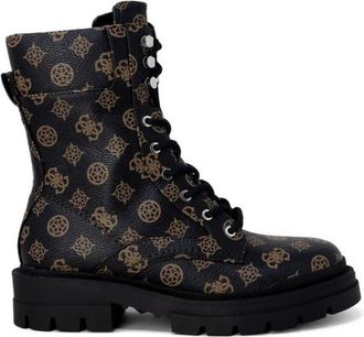 Guess Bruine Combat Boots voor Vrouwen - Dames - Veterlaarzen - Bruin - 35 EU - Leer - Schoenen