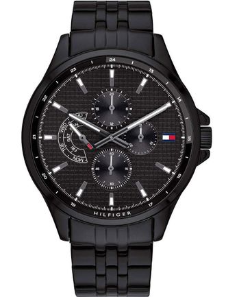 Tommy Hilfiger Mens Men Watch 1791611 - Black material_Stainless_Steel - One Size