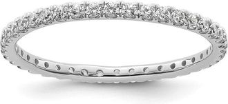 Diamond2Deal 14k White Gold Lab Grown Diamond Eternity Wedding Band Ring 1/2Ct Clarity- VS Color- D-E