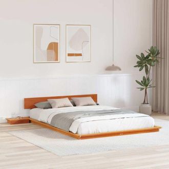 vidaXL Bed Frame Brown 140 x 200 cm Wood Vidaxl