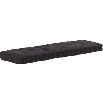 vidaXL vidaXL Cuscino per Pallet e Pavimento in Cotone 120x40x7 cm Nero