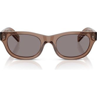 Prada 52mm Cat Eye Sunglasses in Transparent Clay /Grey at Nordstrom