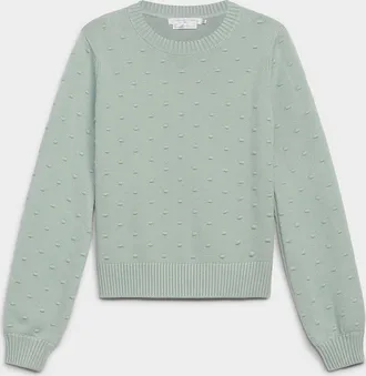 Contemporaine Womens Puff-sleeve pompom sweater