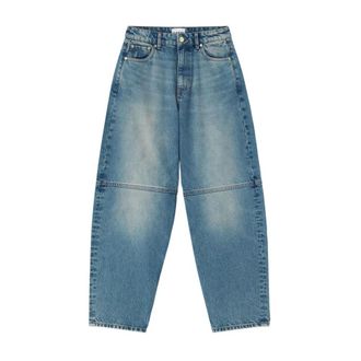 Ganni Loose-fit Jeans, female, Blue, Size: W24 Jeans con design a inserti