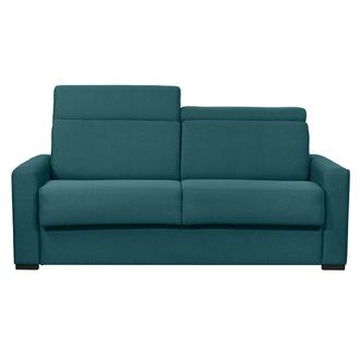 Miliboo Sof&aacute; Cama Azul Petr&oacute;leo Con Colch&oacute;n De 18 Cm Y Reposacabezas Ajustables Noro