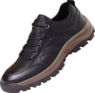 Generic MenS Hiking Shoes Waterproof Leather Shoes Men Casual Outdoor Workwear Trainers Sports Casual Shoes Extra Wide Fit Shoes Hiking Shoes Casual Non-Slip 