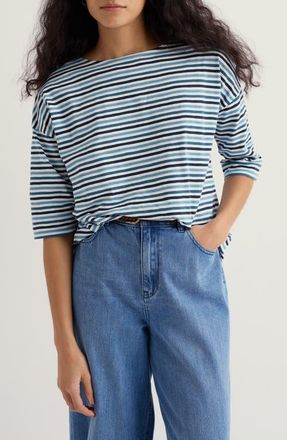Seasalt Cornwall Tremayne Quay Stripe Organic Cotton Top in Pellitras Dusk at Nordstrom, Size 10 Us