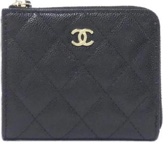 Chanel Pre-owned Wallets, female, Black, Size: ONE SIZE Pre-owned Leather wallets