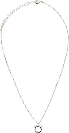 Ferragamo Gold Silver-Colored Necklace With Gancini