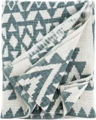 Indaba Azteca Cotton Throw In Teal