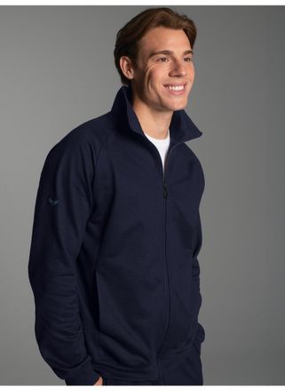 Trigema Sweatjacke TRIGEMA TRIGEMA Raglanjacke aus Sweat-Qualit&auml;t, Herren, Gr. 4XL, blau (navy), Sweatware, 70% Baumwolle, 30% Polyester, lang, ohne Ausschnit