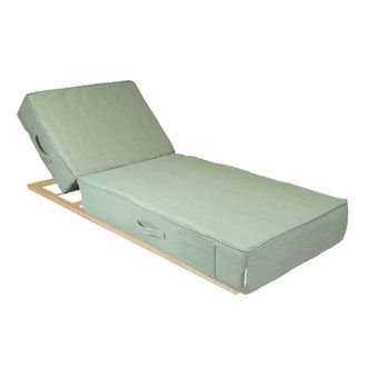 MX HOME Tumbona - Estructura completa ajustable beige - Verde rafia