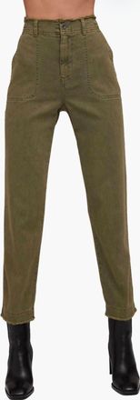 Bella Dahl Womens Dakota Frayed Ankle Trouser In Green