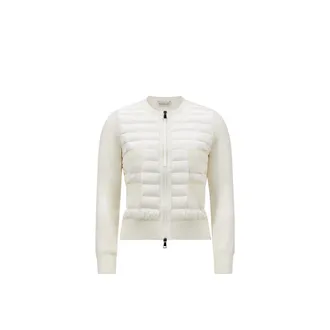 Moncler Moncler Padded Wool Zip-up Cardigan, Women, White, Size: Xl