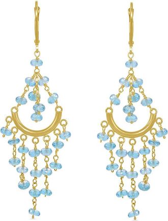 Jewelmak 14K Swizz Blue Topaz Earring