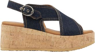 VIA VAI Sissel Capri Sandalen - Dames - Sleehakken - Blauw - 40 EU - Leer - Schoenen