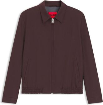 HUGO BOSS Slim-fit jacket in wool-blend poplin
