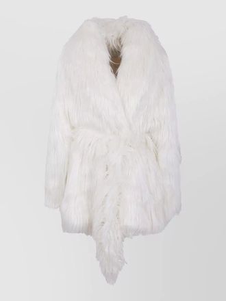 Entire studios juno coat belted waist faux fur long