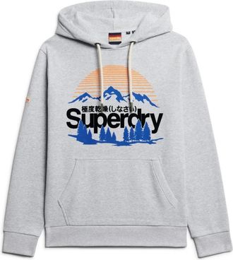 Superdry Outdoor Graphic Hoodie - Heren - Hoodies - Grijs - XL - Katoen - Hoodies & sweatvesten