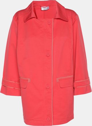 Marina Rinaldi Voyage By Marina Rinaldi Coral Red Gabardine Rain Coat