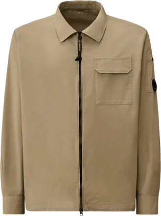 C.P. Company Organic Gabardine Zipped Overshirt with Lens Detail