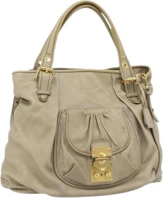 Miu Miu Pre-owned Hand Bag - Dames - Vintage Handtas - Beige - ONE Size - Leer - Vintage