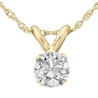 Pompeii3 1/2Ct Diamond Solitaire Pendant Necklace 14k White Or Yellow Gold Lab Grown