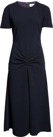 Victoria Beckham Gathered Detail Jersey Midi Dress in Navy at Nordstrom, Size 10 Us